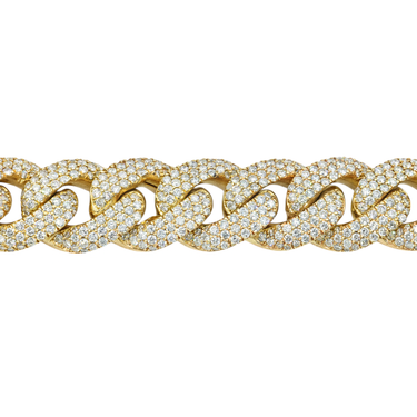 14k Yellow Gold Diamond Pave Cuban 63 ctw  24.5in